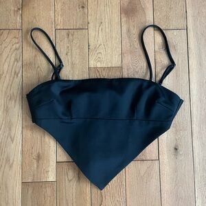Princess Polly Tie Black Crop - Size 2 (US)